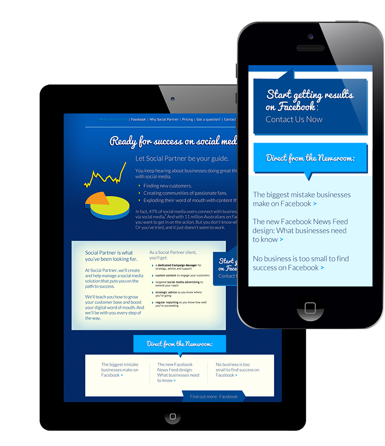 Website design, mobile and iphone size